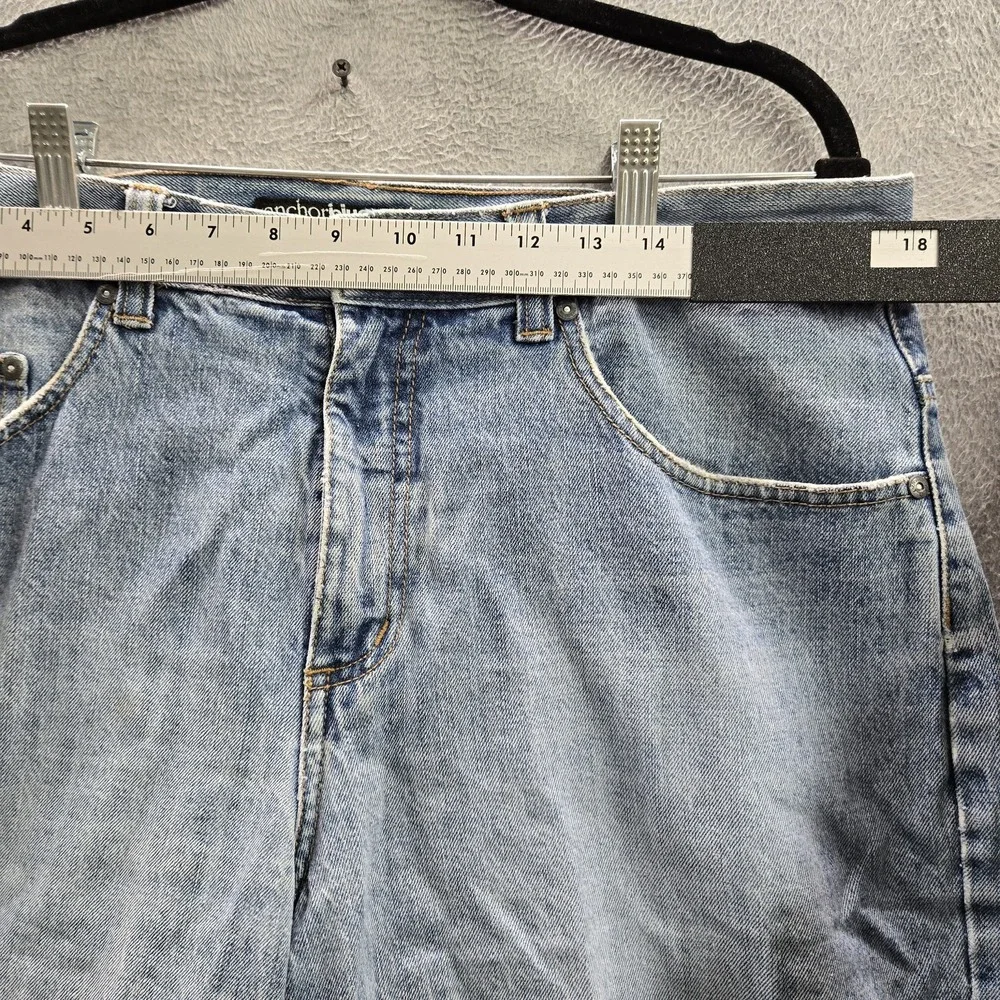 VINTAGE Anchorblue Men Shorts 34 Light Blue Denim Jeans Baggy Grunge Skater‎ Y2K